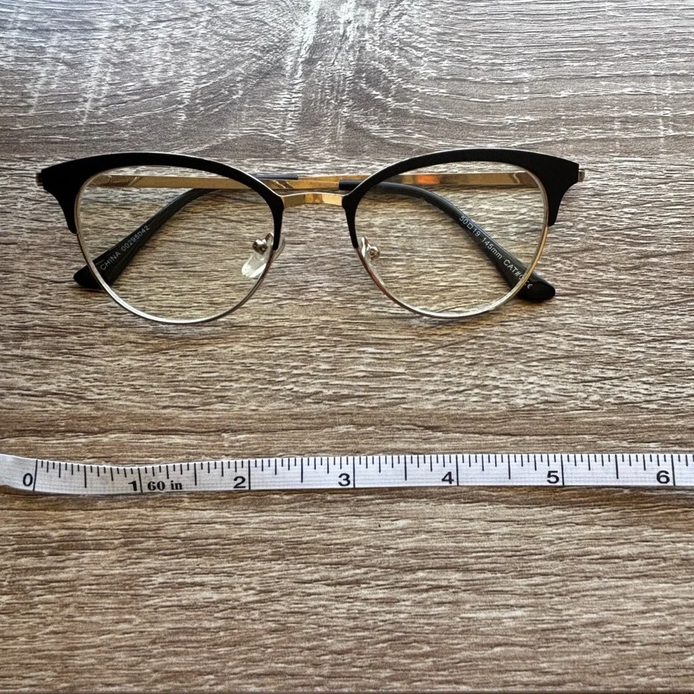 Clubmaster Black and Gold Glasses